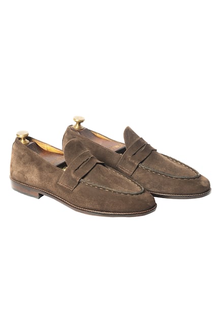 Handcrafted Suede Penny Loafers