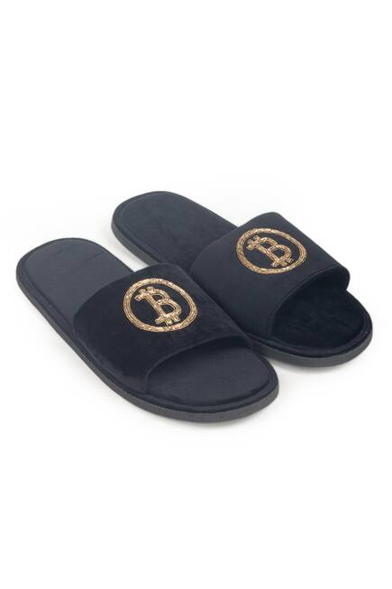 Bitcoin Embroidered Slippers