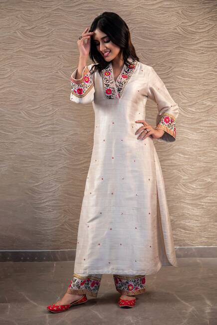 Buy Niti Bothra Embroidered Kurta Palazzo Set Online Aza Fashions