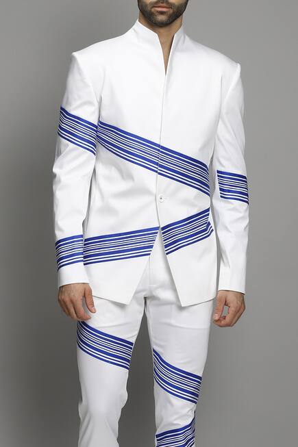 Cotton Striped Blazer & Pant Set