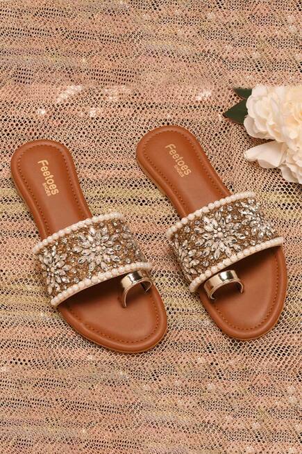 Handcrafted Kundan Floral Sandals