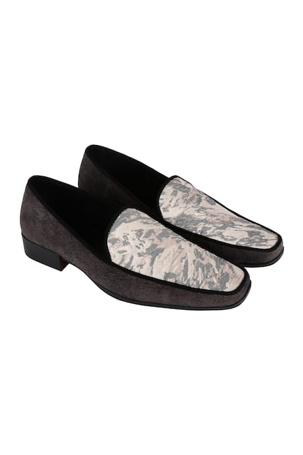 Jacquard Suede Loafers