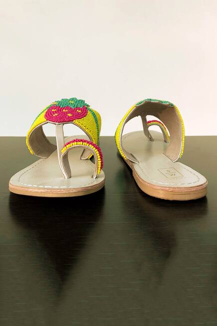 Bead Embroidered Kolhapuri Sandals