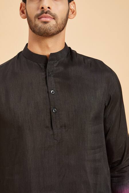 Buy Hilo Design Black Faux Leather, Cotton, Lycra Ombre Kurta And Pant Set Online at Aza Fashions Buy_Hilo Design_Black Faux Leather, Cotton, Lycra Ombre Kurta And Pant Set _Online_at_Aza_Fashions