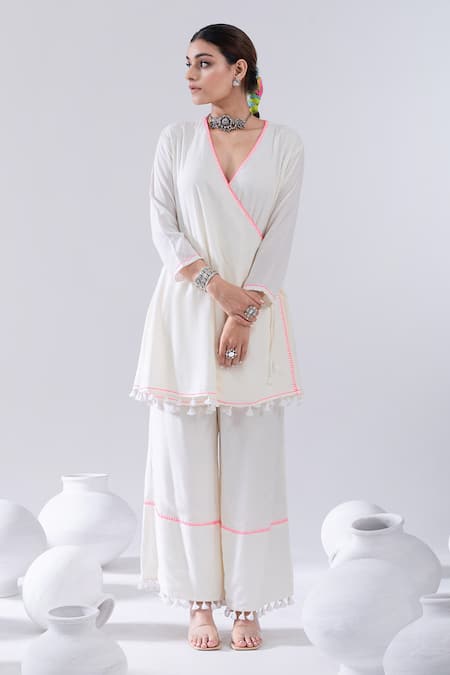 Kacha Tanka Short Angrakha Kurta With Palazzo 