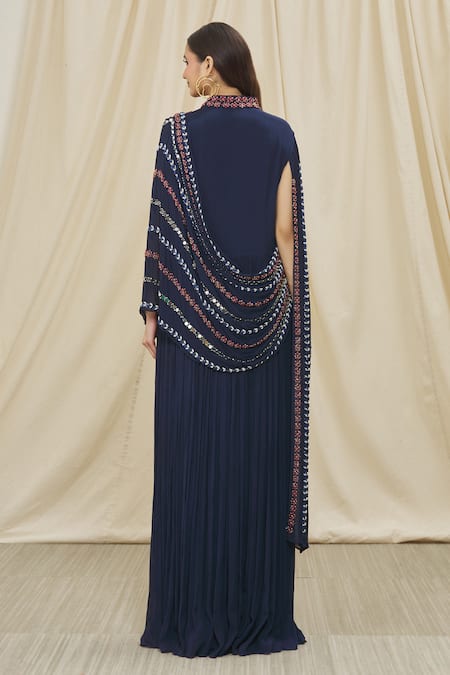 Two Sisters By Gyans Embroidered Draped Gown 