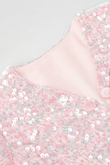 Buy Byb Premium Pink Cotton, Velour Sequins Embroidered Jacket Online at Aza Fashions Buy_Byb Premium_Pink Cotton, Velour Sequins Embroidered Jacket_Online_at_Aza_Fashions