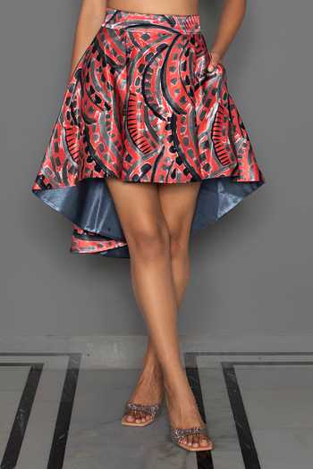 Buy Redefine Pink Mashru Silk Arch Print Reversible Skirt Online at Aza Fashions Buy_Redefine_Pink Mashru Silk Arch Print Reversible Skirt_Online_at_Aza_Fashions