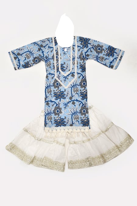 Yuvraani Jaipur Floral Print Kurta & Sharara Set 