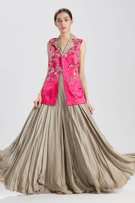 Megha Bansal Nargis Embroidered Short Jacket & Sharara Set 