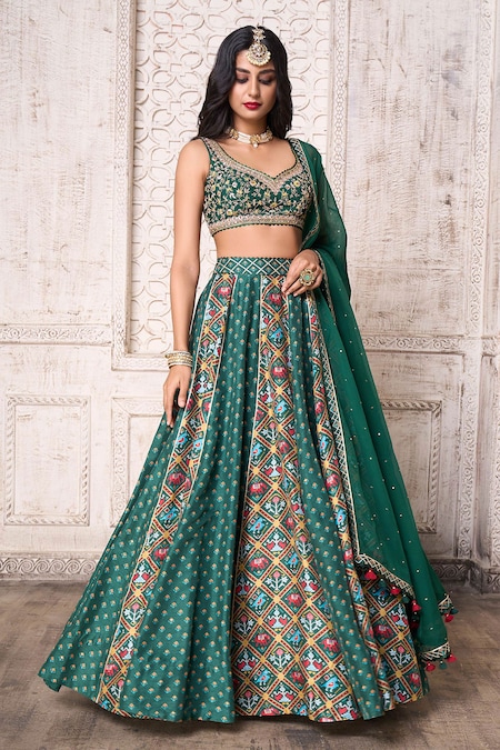 Aariyana Couture Patola Print Panelled Lehenga Set 