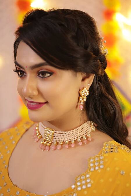 Shop Ishhaara Gold Plated Beads Layered Choker Set Online at Aza Fashions Shop_Ishhaara_Gold Plated Beads Layered Choker Set _Online_at_Aza_Fashions