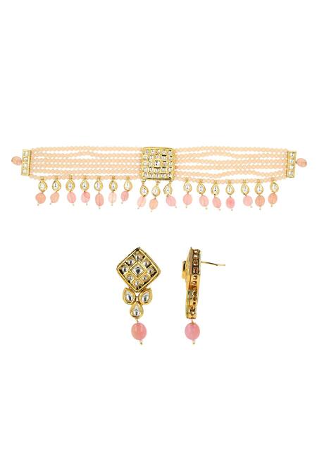 Buy Ishhaara Gold Plated Beads Layered Choker Set Online at Aza Fashions Buy_Ishhaara_Gold Plated Beads Layered Choker Set _Online_at_Aza_Fashions