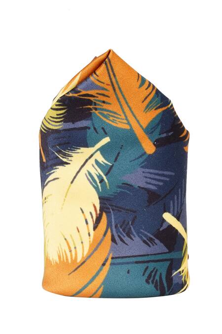 Tossido Multi Color Printed Feather Pocket Square