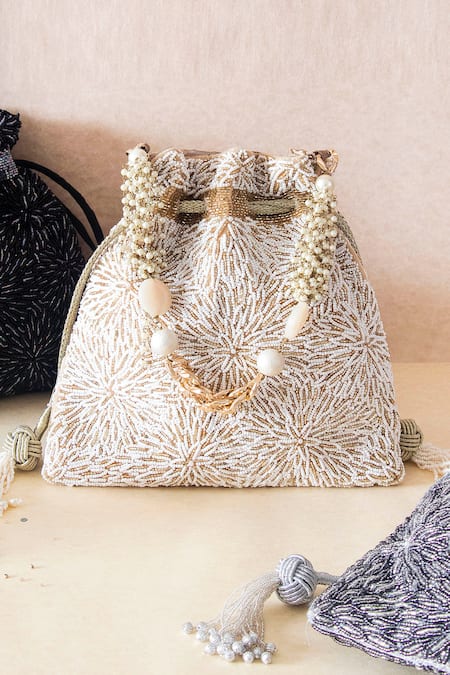 The Pink Potli Daybreak Cutdana Embroidered Potli 