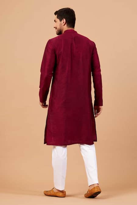 Hilo Design Leaf Motif Basik Kurta & Pant Set 