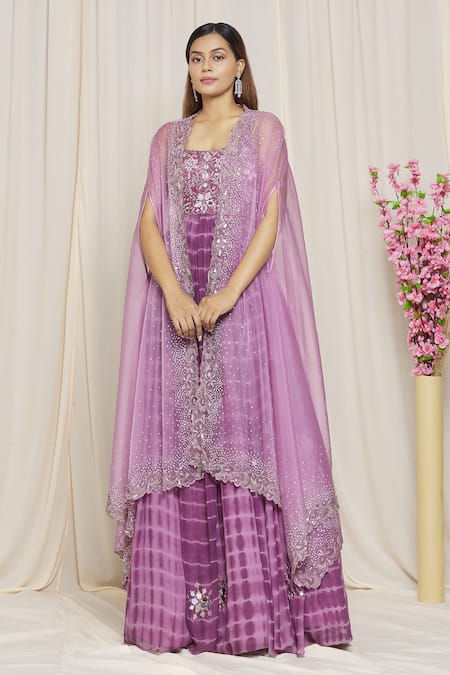 Yoshita Couture Liana Tie Dye Anarkali With Cape 