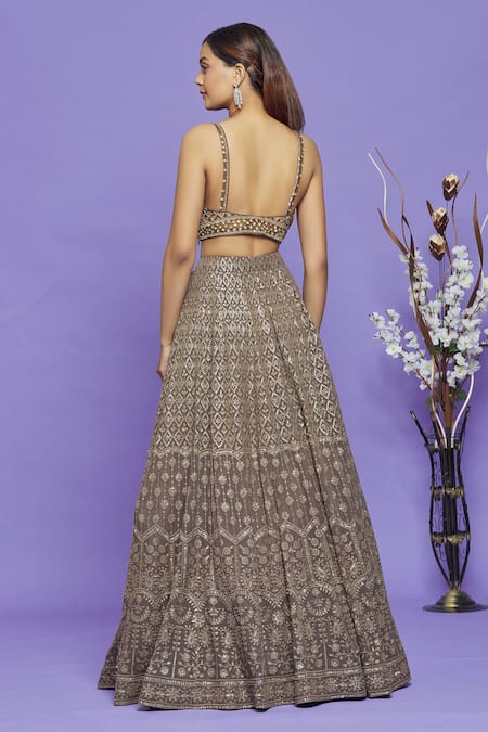 Neha Mehta Couture Lucknowi Embroidered Lehenga Set 