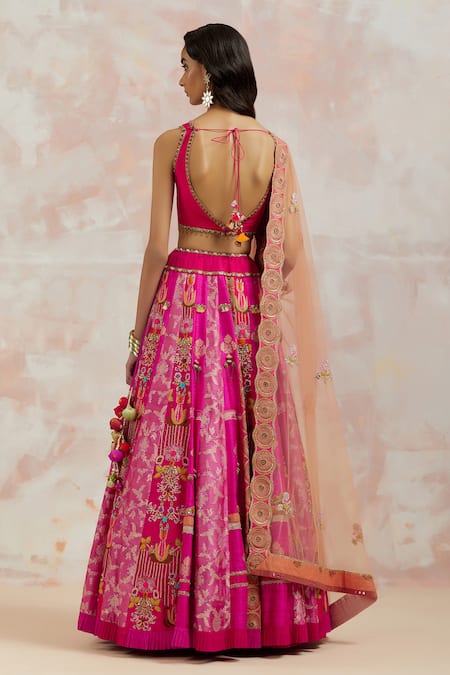 Aum By Asit And Ashima Silk Lehenga Set 