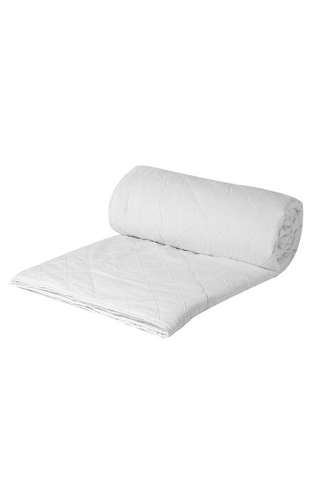 Buy_H2h_Ivory Linen Diamond Pattern Bedcover Set _Online_at_Aza_Fashions