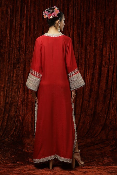 Shikhar Sharma Silk Chanderi Kaftan 