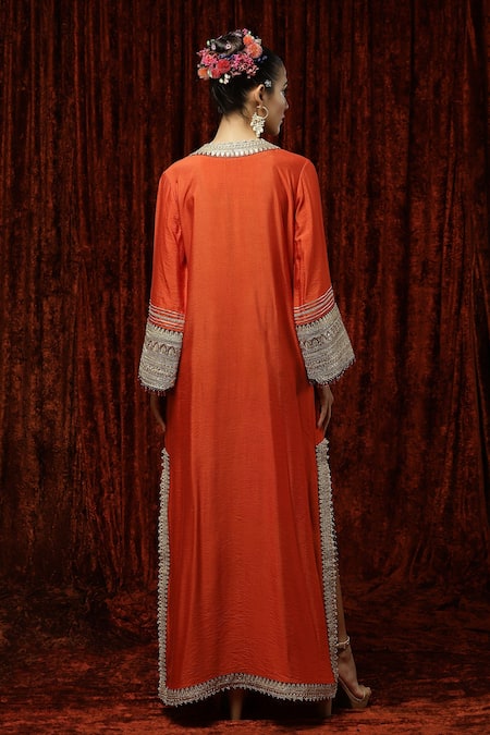 Shikhar Sharma Silk Chanderi Kaftan 