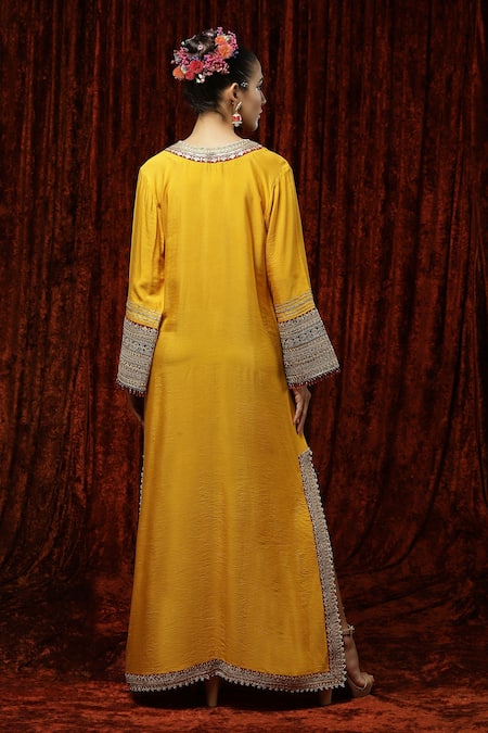 Shikhar Sharma Silk Chanderi Kaftan 