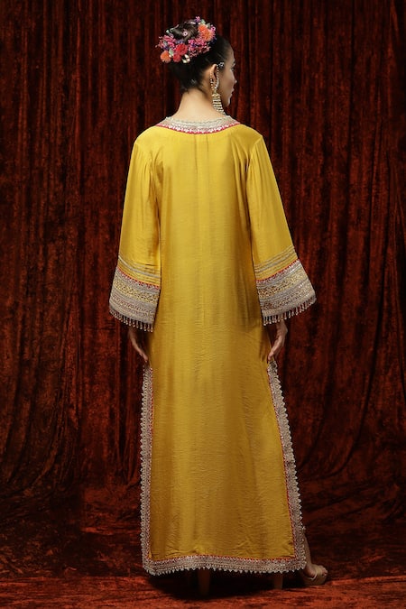 Shikhar Sharma Silk Chanderi Kaftan 
