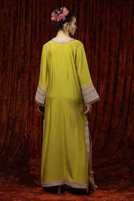 Shikhar Sharma Silk Chanderi Kaftan 