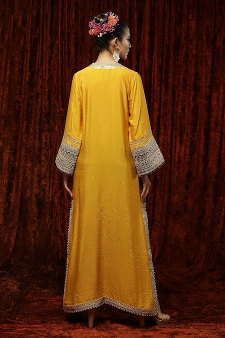 Shikhar Sharma Silk Chanderi Kaftan 