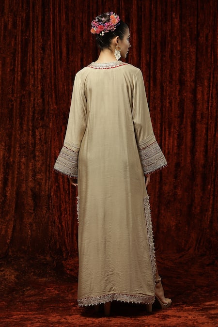 Shikhar Sharma Silk Chanderi Kaftan 