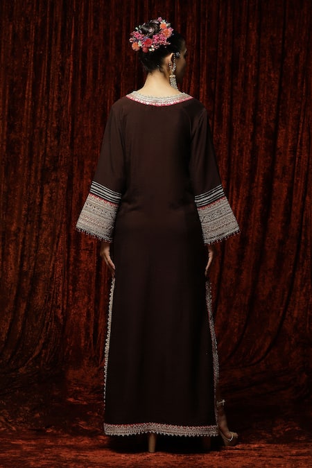 Shikhar Sharma Silk Chanderi Embroidered Kurta Kaftan 