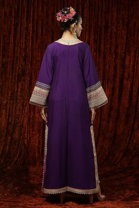Shikhar Sharma Silk Chanderi Embroidered Kurta Kaftan 