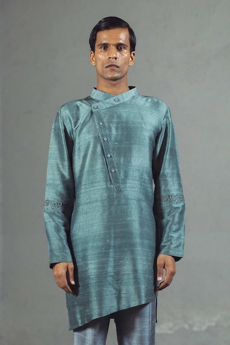 Mitesh Lodha Silk Asymmetric Kurta 