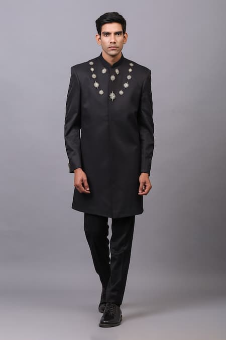 Shop Cosa Nostraa Gold Stardust Brooch With Cuff Buttons Set Of 16 Online at Aza Fashions Shop_Cosa Nostraa_Gold Stardust Brooch With Cuff Buttons Set Of 16 _Online_at_Aza_Fashions