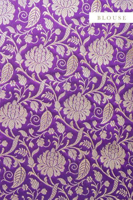 Shop Ekaya Banaras Purple Meter Handwoven Banarasi Silk Saree at Aza Fashions Shop_Ekaya Banaras_Purple Meter Handwoven Banarasi Silk Saree_at_Aza_Fashions