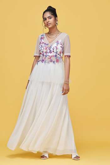 Shop Raasa Ivory Net, Georgette Sequin, Bead And Tulip Embroidered Peplum Kurta Sharara Set Online at Aza Fashions Shop_Raasa_Ivory Net, Georgette Sequin, Bead And Tulip Embroidered Peplum Kurta Sharara Set _Online_at_Aza_Fashions