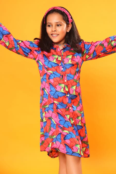 Girls Denim Shirt Dress with Lapel – Stylestone