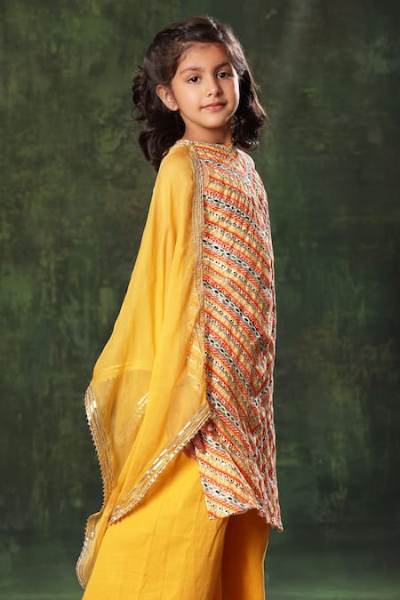 Buy Littlecheer Multi Color Viscose, Satin, Chiffon Lace Stripe Print Straight Kurta Palazzo Set Online at Aza Fashions Buy_Littlecheer_Multi Color Viscose, Satin, Chiffon Lace Stripe Print Straight Kurta Palazzo Set _Online_at_Aza_Fashions