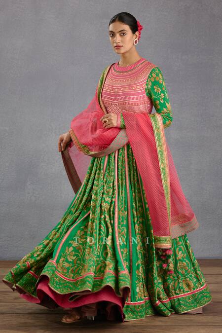 Buy_Torani_Green , , Rang Naaz Shehnaaz Anarkali With Dupatta _Online_at_Aza_Fashions