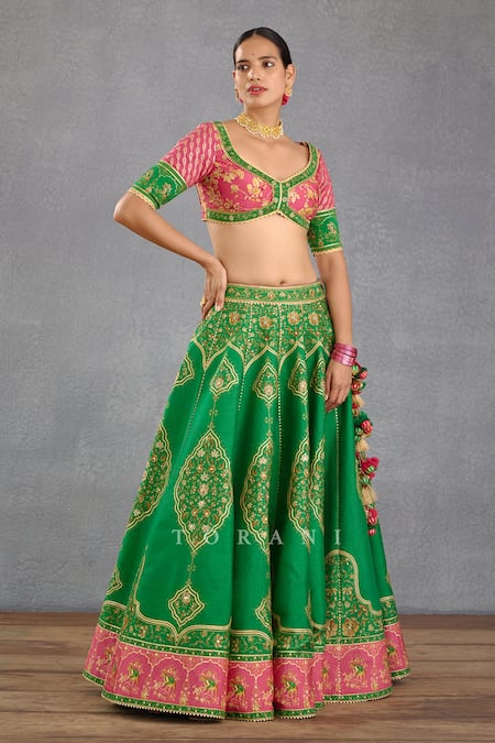 Buy Torani Green , , Gota Rang Naaz Mahnaz Bridal Lehenga Set Online at Aza Fashions Buy_Torani_Green , , Gota Rang Naaz Mahnaz Bridal Lehenga Set _Online_at_Aza_Fashions
