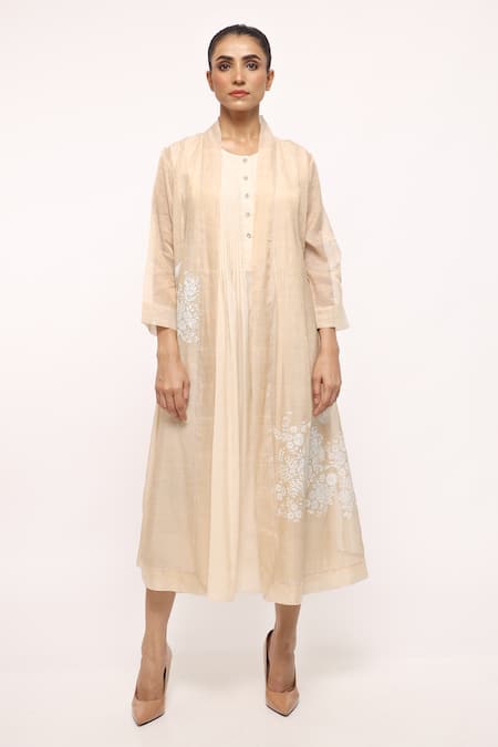 Neeta Bhargava Midi Dress with Organza Jacket 