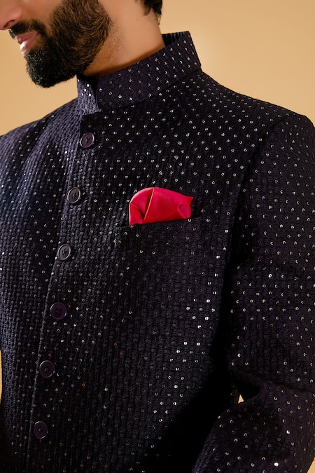 Buy Raghavendra Rathore Blue Blue Silk Sequins, Embroidery And Thread Achkan Online at Aza Fashions Buy_Raghavendra Rathore Blue_Blue Silk Sequins, Embroidery And Thread Achkan _Online_at_Aza_Fashions