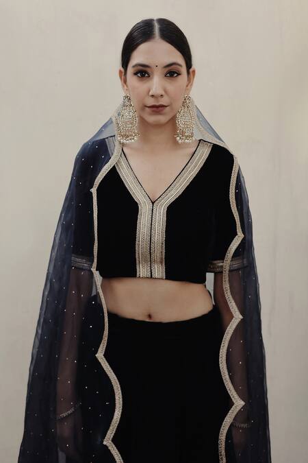 Buy Shrutkirti Blue Silk, Velvet, Organza Sequins, Embroidery Zoya Embellished Lehenga Set Online at Aza Fashions Buy_Shrutkirti_Blue Silk, Velvet, Organza Sequins, Embroidery Zoya Embellished Lehenga Set_Online_at_Aza_Fashions