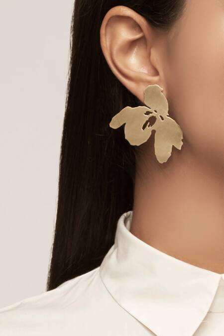 Tachi Gold Plated Metal The Saffron Earrings