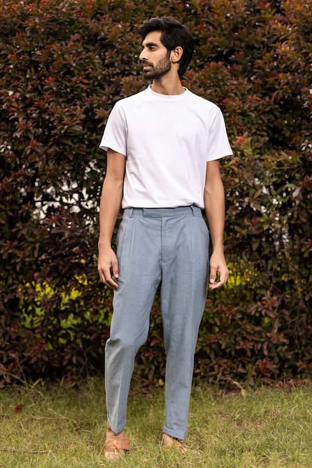 Kharakapas Seafoam Twill Cotton Trousers 