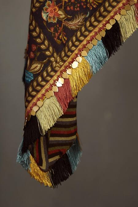 Shop_Torani_Black Chanderi Dupatta_Online_at_Aza_Fashions