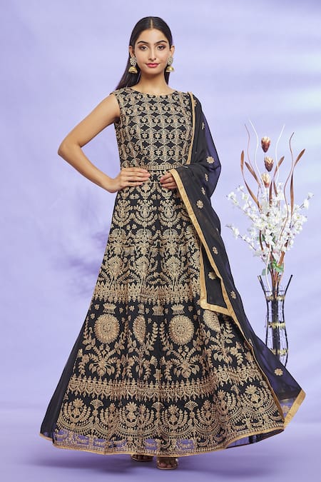 Buy Beige Georgette Embroidered Chikankari Round Anarkali Set For Women by  Samyukta Singhania Online at Aza Fashions.