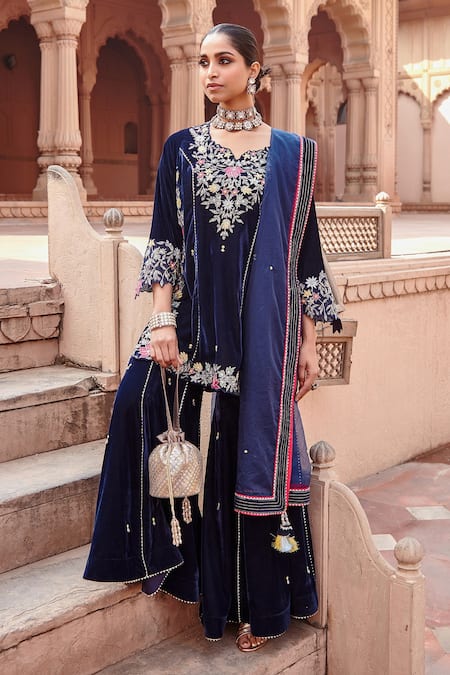 Ajiesh Oberoi Dori Work Kurta Gharara Set 