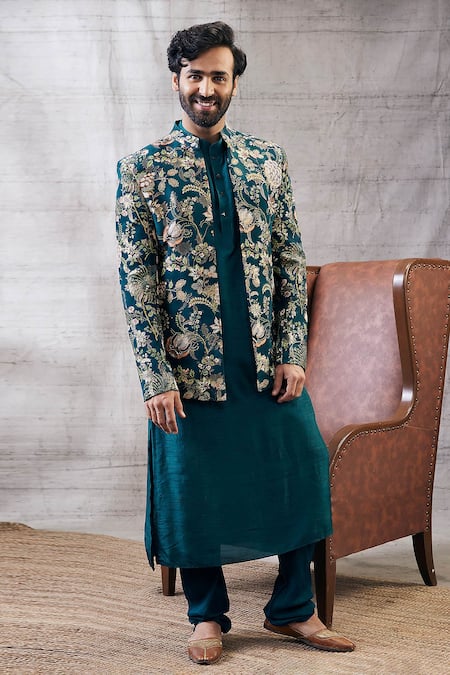 Men's Blazer Vintage Floral Print Party Stage Long Sleeve Button V Neck  Suit Jacket 2511-Blue Asian M 45kg-55kg at Amazon Men's Clothing store